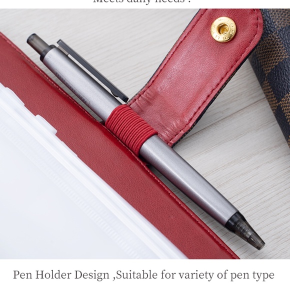 SOLD! A5 A6 Brown Red | Gold-tone 6-Ring Binder | Agenda | Planner 2pc Set - Picture 6 of 12